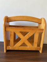 Vintage Wooden Magazine Rack Newspaper Holder Mid Century Retro Home Storage