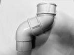 Gutter swan neck down pipe spout round rainwater offset bend 68mm white 112