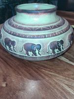 Large Ceramic  Bowl With An Indian Elephant  Design