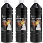 Quebec Clear Lamp Oil 3 x 1L – Clean Burning for Indoor & Outdoor Oil Lamps
