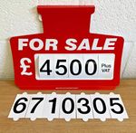 Car Sales Sign/Price Board PLUS Numbers Sheet/For Sale Sign/Sun Visor (Red) (10)
