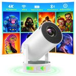 Portable 4K 12000 Lumen Projector 1080p Mini Home Theater WiFi Built-in Battery