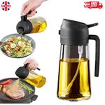 2-in-1 Oil Spray Bottle Refilable Plastic BBQ Cooking Olive Oil Spray Dispenser