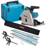 Makita SP6000J2 240V 165mm Plunge Saw with 2 x Guide Rail Connector Bar & Clamp