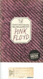 Pink Floyd Earls Court Official Tour Programme and Ticket Stub 1973
