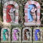 Mouse doorway fairy door garden decoration ornament mice lover gift in 6 colours