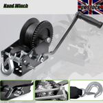 Hand Winch Heavy Duty Hand Crank 3500lbs 33ft Polyester Strap for Boat Trailer