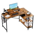 L-Shaped Computer Desk Study Writing With Fabric Pocket Hook Home Storage Shelf