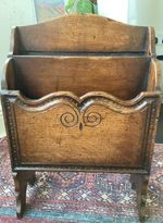 Titchmarsh And Goodwin Antique Carved Oak Magazine Rack/stand