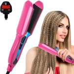 Hair Crimper Wet/Dry Titanium Alloy Crimping Perm Slipnt Waver Curler Salon 2025