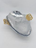 Exceptional David Marshall Brutalist Cast Aluminum & Brass Bowl Vide Poche Art