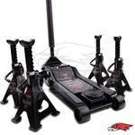3 TON CAR JACK & 4 ADJUSTABLE HEAVY DUTY STEEL AXLE STANDS VEHICLE LIFT TOOL KIT