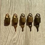 Louis Vuitton Brass Padlocks with Keys Set of 5 Gold MPN 333