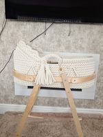Made To Order- Crochet Moses Basket with mattress 5-6 weeks delivery NOT STAND