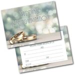 Doodlecards Pack of 20 Wedding Evening Invitations Two Rings Invites & Envelopes