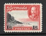 Bermuda 1936-47 1d Black & scarlet SG 99 Mnh.