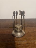 George V Silver Hallmarked Vertical Hanging Manicure Stand With Central Blotter