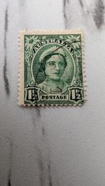 Used Rare Australian Stamp 1 And A Half Dollar.