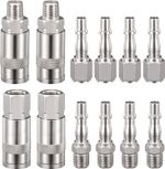 12PCS Euro Air Line Hose Fitting Connector Quick Release 1/4'' BSP Male Female