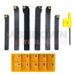 Turning Facing Indexable Tool Holders + CCMT060204 Lathe Inserts 8mm-12mm Shank