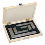 Engineers Square Set 4pc - 2, 3, 4 & 6 Inch Squares In Wooden Case - Try Squares