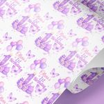 Personalised 1st Birthday Wrapping Paper | Purple Butterfly Birthday Gift Wrap