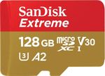 SanDisk 128GB Extreme microSDXC with A2 App Performance, UHS-I Class 10, U3,V30