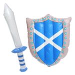 INFLATABLE SWORD AND SHIELD SCOTTISH FLAG BLOWUP TOY GLADIATOR KNIGHT POOL PARTY