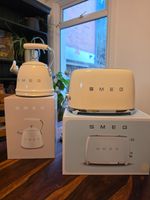 Smeg 50s Style White Kettle & 2 Slice Toaster Set
