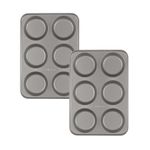 Salter Yorkshire Pudding Tray Set of 2 6-Cup Non-Stick PFOA-Free Coating