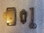 Vintage Style Wardrobe Door Lock-Set Drawer Retro Lock 53 x 26mm Antique Cabinet