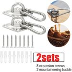 2X Heavy Duty Hook Hammock Hanging Kit Stainless Steel Punch Bag Swing Chair