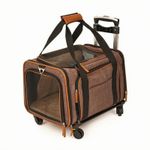 Rolling Pet Carrier Telescoping Handle Expandable Pet Carrier Oxford Textile