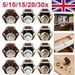 5-30x Drawer Handle Catch Lock Cupboard Door Camper Van Push Button Latch Knob