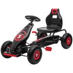 HOMCOM Children Pedal Go Kart w/ Adjustable Seat, Rubber Wheels, Brake - Red