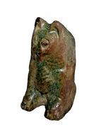 Antique Chinese Han Green-Glazed Pottery Owl Form Minqgi c. 206 BC-220 AD   5" h