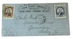 Postal Card June 29 1880 México London 1 c brown + 2 c slate blue grid cancel XF
