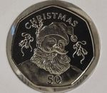 2017 Gibraltar 50p Coin "Father Christmas Head & Bells" Uncirculated From Bag