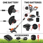 Terratek 2in1 Dual Cordless Grass Garden Strimmer & Accessories