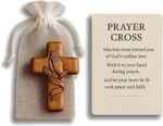 Prayer Cross Gift,Handmade Wooden Holding Cross - Christian Gifts for Women & Go