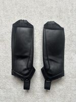 Fouganza Kids Horse Riding Half Chaps Black Faux Leather Equestrian Gaiters