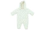 M&S Baby Girl's Pramsuit White Blue Floral Print Cord Hooded Zip Up Footsie New