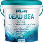 Pure Source Nutrition Dead Sea Salt FINE 1kg –100% Natural Mineral Bath Salt NEW