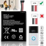 New Battery S2 (6 pins) 5200mAh for Ring Video Doorbell 2nd Gen (6 pins plug) UK