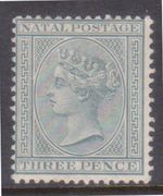 (F271-20) 1874 Natal 3d grey blue QVIC stamp MH (T)   (v)