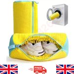 Durable Shoe Washing Machine Bag for All Shoe Types Yellow With Blue Zipper
