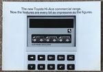 TOYOTA HI-ACE COMMERCIAL RANGE Sales Brochure 1980's #RT1069 SOUTH AFRICA