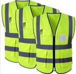 Hi Vis Viz Visibility Vest Reflective High safety With Pockets ID waistcoat UK