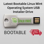Linux Mint Latest Bootable Key Shape🔑 PENDRIVE USB Installer Official ISO OS