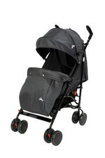 Foldable Reclinable Stroller Buggy Pram With Rain Cover & Footmuff Dark Grey
